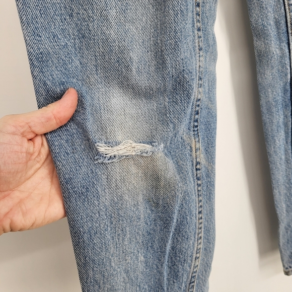 Vintage Levis 950 High Rise Straight Leg Blue Jeans Distressed Denim Size 24 - Picture 5 of 10
